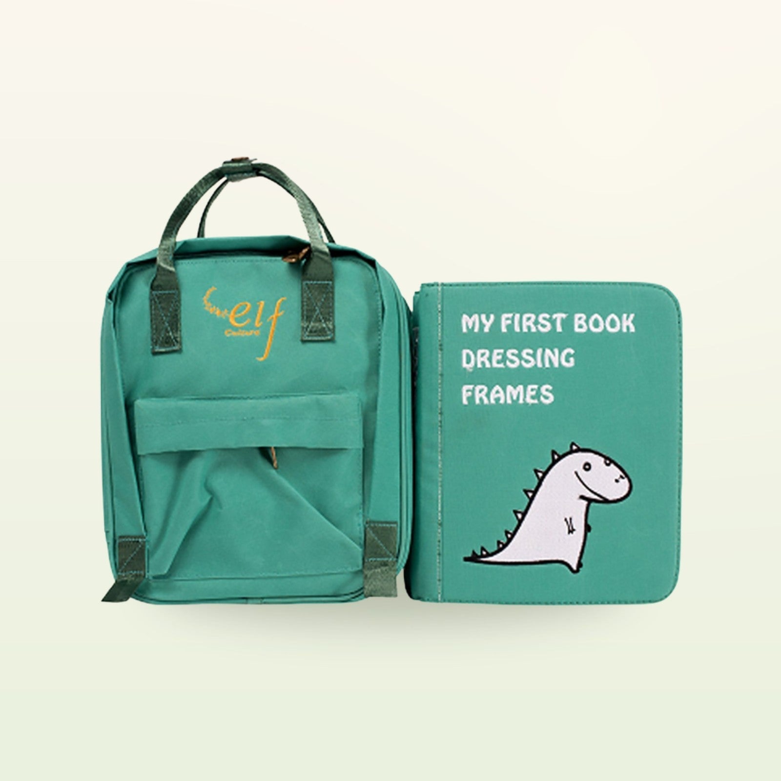 My First Book Kleiderschrank (grün) Quiet Book mit Rucksack Set