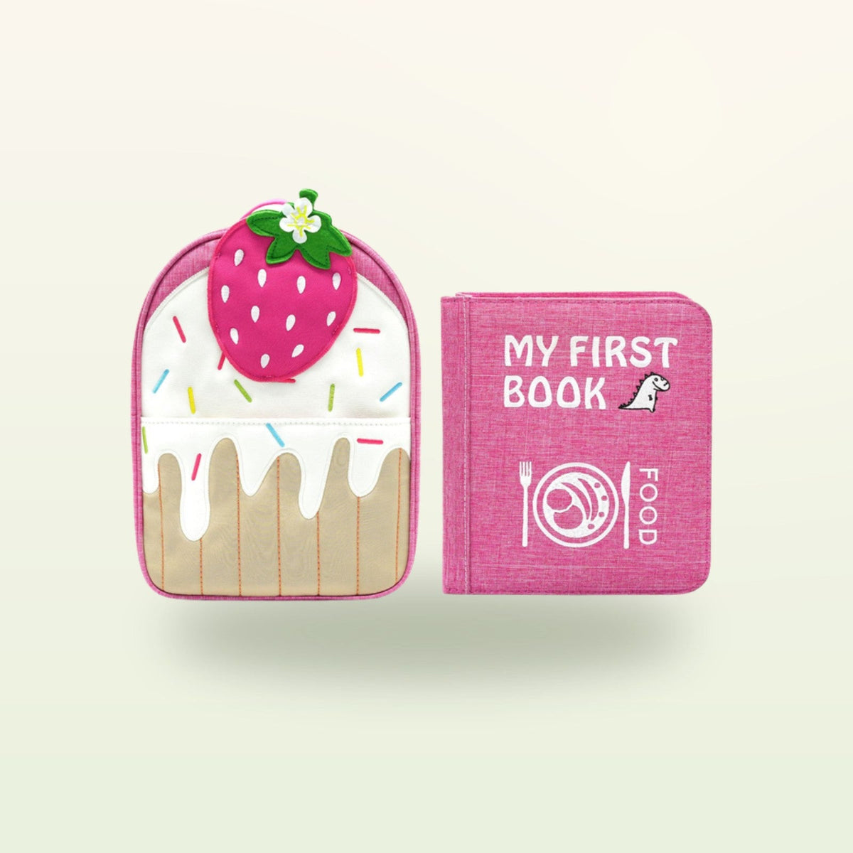 My First Book Petits Gourmets (rose) + Set avec sac à dos