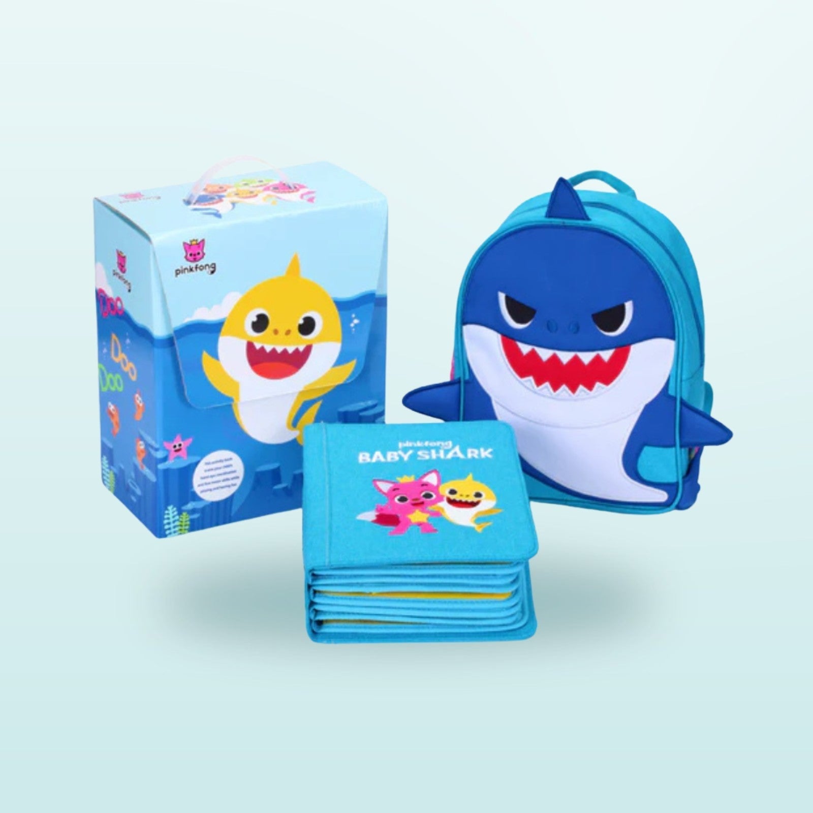 My First Book Baby Shark (Papa) Quiet Book mit Rucksack Set